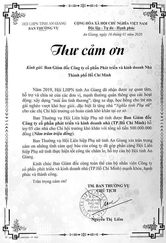 HDTC tài trợ xây dựng 5 căn 'Nhà nghĩa tình phụ nữ' ở An Giang ảnh 2