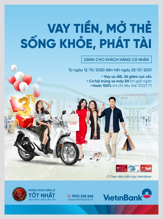 Vay tiền, Mở thẻ trúng xe SH 150i cùng VietinBank ảnh 1