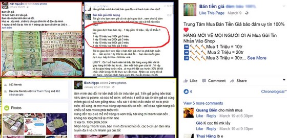 Mua bán tràn lan tiền giả trên mạng ảnh 1