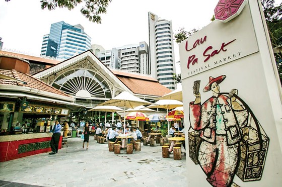 Chợ Xóm Chiếu nhìn từ Lau Pa Sat Singapore ảnh 1