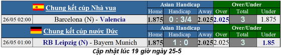 Lịch thi đấu trận chung kết Cúp Nhà Vua và Cúp nước Đức ngày 26-5 ảnh 1