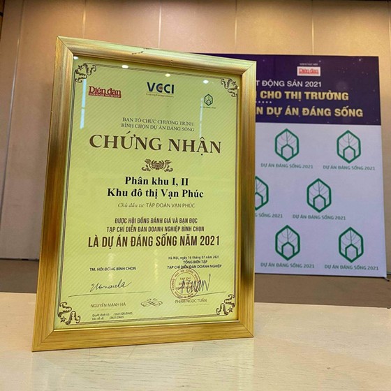 Van Phuc City nhận giải thưởng Dự án đáng sống 2021 ảnh 1