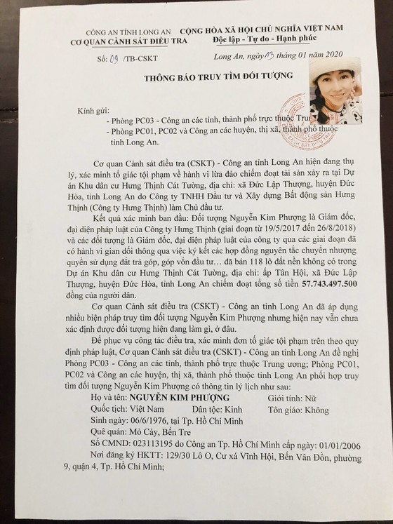 Truy tìm nhiều lãnh đạo công ty bất động sản “ma” lừa đảo chiếm đoạt tài sản hơn 57 tỉ đồng ảnh 3