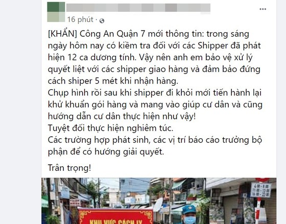 Thông tin 12 shipper dương tính Covid-19 ở quận 7 là không chính xác ảnh 1