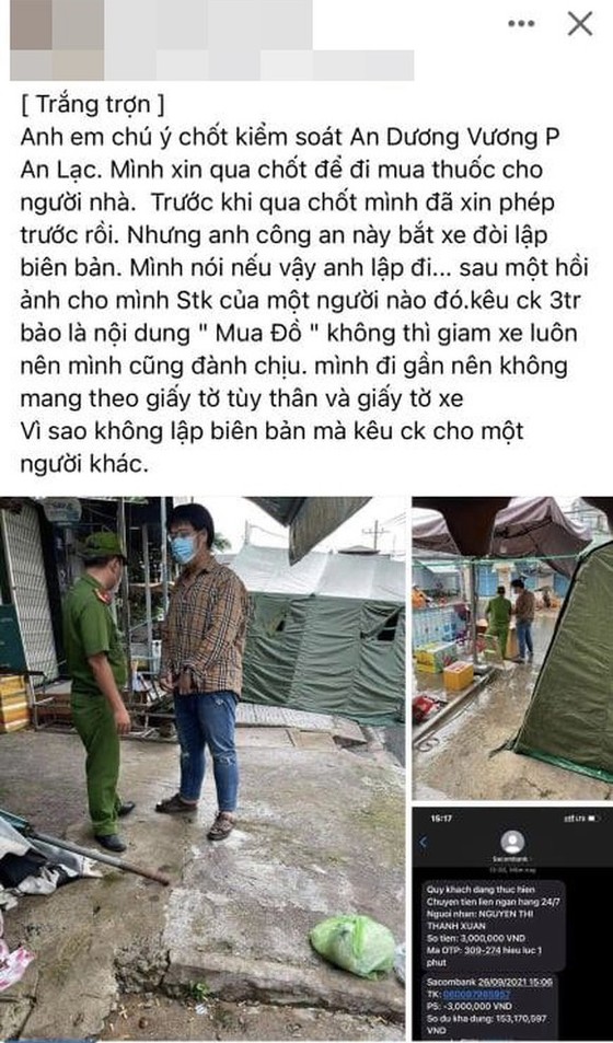 Xác minh làm rõ vụ cán bộ chốt kiểm soát “vòi” tiền người đi đường ảnh 1
