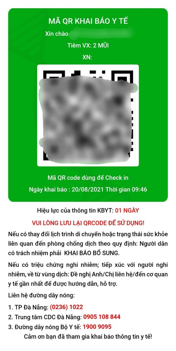 Đà Nẵng: Người dân khai báo mã QR tích hợp khai báo y tế và thông tin vaccine như thế nào? ảnh 1