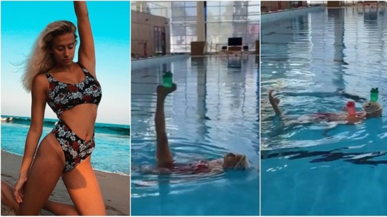 “Búp bê Nga” Varvara Subbotina đáp lại clip khoe giữ thăng bằng của VĐV Katie Ledecky ảnh 1