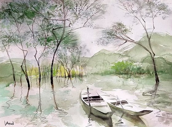 Côn Đảo thiêng liêng, sống động trong tranh màu nước ảnh 14