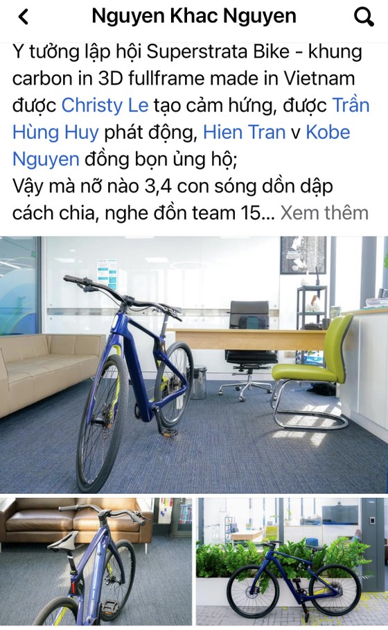 Xe đạp sợi carbon nguyên khối công nghệ in 3D 'made in Vietnam' Superstrata nhận 'mưa' lời khen từ cộng đồng mạng ảnh 3