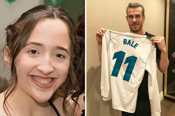 Bale đã rất nhiệt tình giúp nữ sinh đồng hương vượt qua bệnh tật. Ảnh: Daily Star