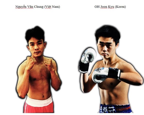 Võ sĩ Nguyễn Văn Chung (trái) sẽ đấu giao hữu với Oh Joon Kyu (Hàn Quốc).