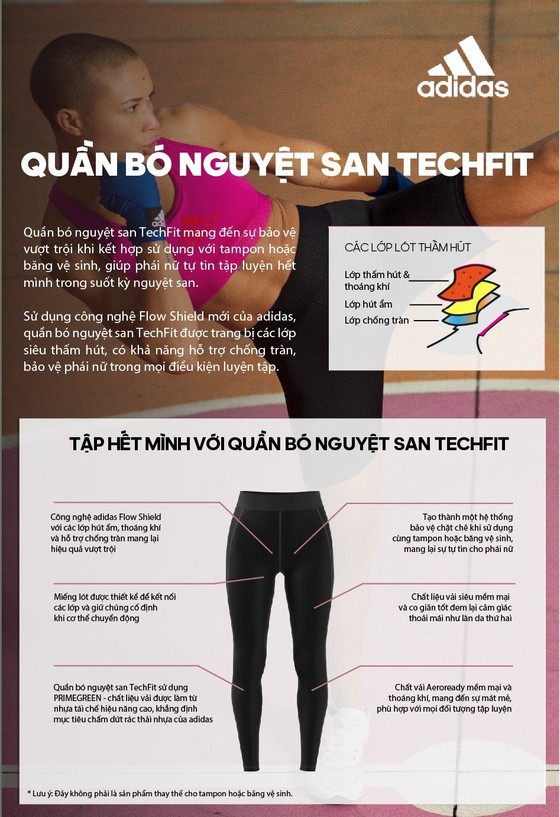 Adidas ra mắt dòng sản phẩm quần bó nguyệt san TechFit ảnh 1
