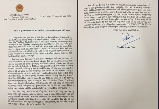  Thủ tướng Chính phủ gửi thư cho cán bộ, chiến sĩ Quân đội nhân dân Việt Nam ảnh 1