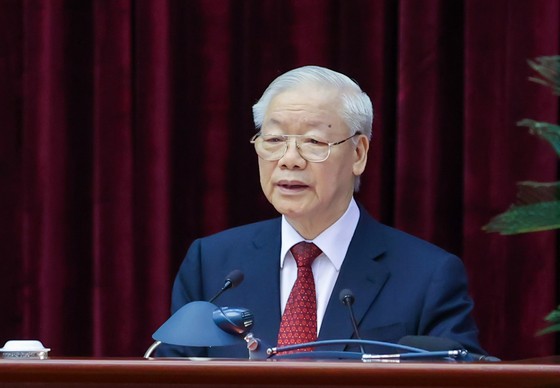 Tổng Bí thư Nguyễn Phú Trọng phát biểu chỉ đạo hội nghị. Ảnh: VIẾT CHUNG