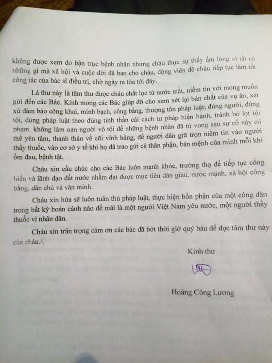 Bác sĩ Hoàng Công Lương gửi tâm thư đến lãnh đạo Đảng, Nhà nước ảnh 2
