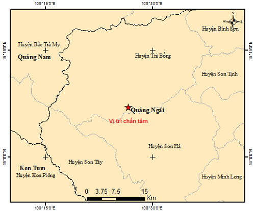 Liên tiếp xảy ra 2 trận động đất tại miền núi huyện Trà Bồng, Quảng Ngãi ảnh 1