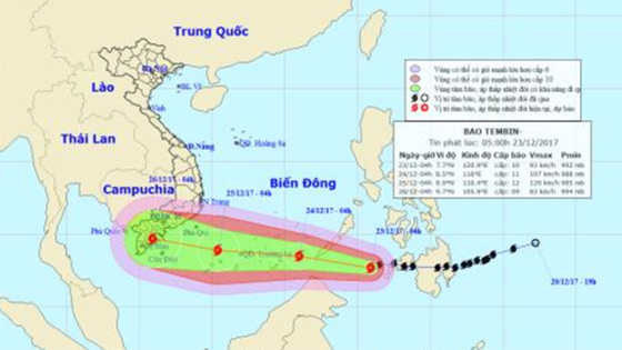 Bão Tembin hướng vào vùng biển Vũng Tàu- Cà Mau ảnh 1