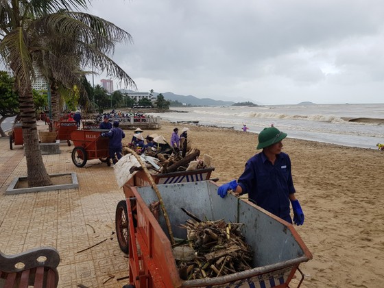 Biển Nha Trang “ngập” rác sau mưa lũ ảnh 5