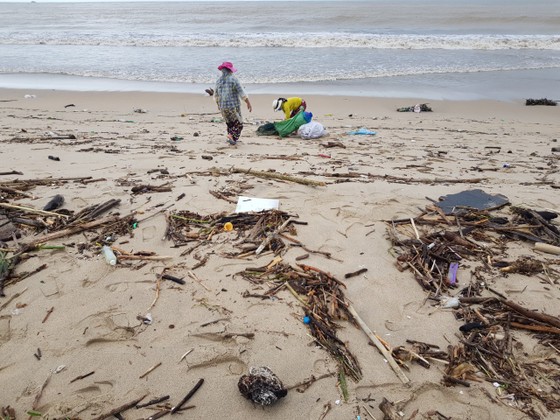 Biển Nha Trang “ngập” rác sau mưa lũ ảnh 4