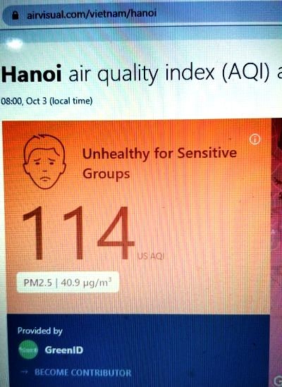 Sáng nay, Hà Nội bớt ô nhiễm, bụi mịn PM 2.5 giảm  ảnh 1