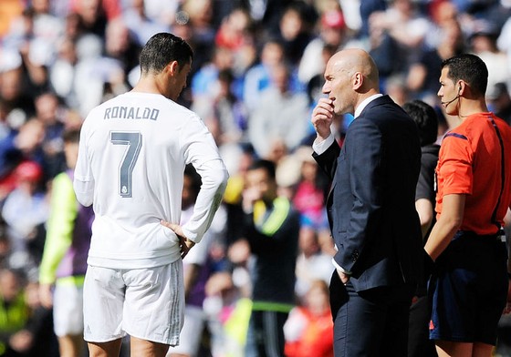 HLV Zidane thất vọng về phong độ Ronaldo. Ảnh: Getty Images