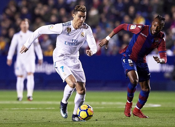 Ronaldo đã không ghi bàn để giúp Real có thể vượt qua Levante.Ảnh: Getty Images