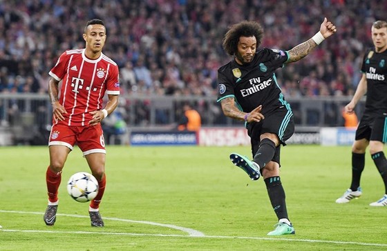 Marcelo ghi bàn gỡ hòa cho Real. Ảnh: Getty Images