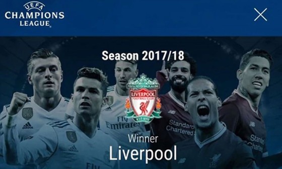 UEFA bất ngờ thông báo Liverpool sẽ là nhà vô địch Champions League mùa giải này. Ảnh: Daily Mail