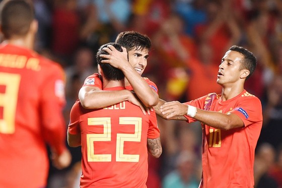 Các cầu thủ Real đã có ngày thi đấu hoàn hảo trong màu áo tuyển Tây Ban Nha. Ảnh Getty Images.