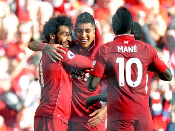 Mohamed Salah, Sadio Mane và Roberto Firmino là bộ ba tấn công hay nhất lúc này. Ảnh: Getty Images   