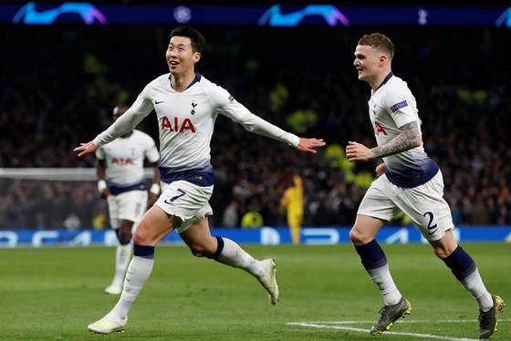 Son Heung-min đã ghi bàn thắng quý giá mang về lợi thế cho Tottenham. Ảnh: Getty Images    