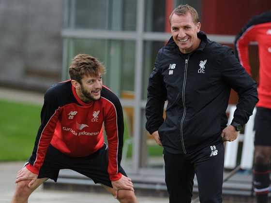 Adam Lallana và HLV Brendan Rodgers hợp tác ngắn ngủi ở Liverpool. Ảnh: Getty Images