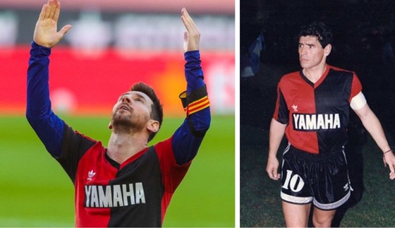 Lionel Messi đã dành tặng bàn thắng cho huyền thoại quá cố Diego Maradona.