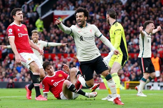 Mohamed Salah vừa lập hat-trick nhấn chìm Man.United. Ảnh: Getty Images