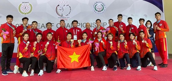 Đội karate Việt Nam tại giải vô địch Đông Nam Á 2022. Ảnh: TÙNG LÊ