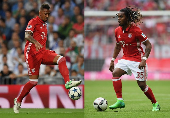Theo HLV Carlo Ancelotti, Jerome Boatenga (trái) và Renato Sanches sẽ ở lại với Bayern Munich trong mùa giải tới.
