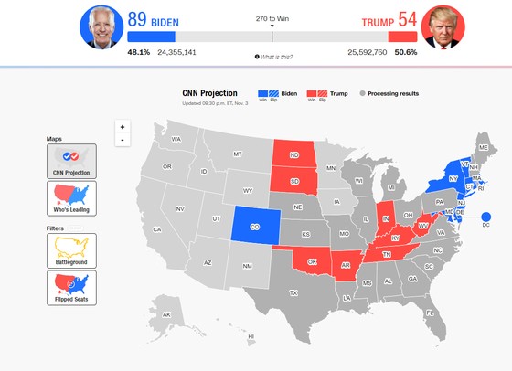Bầu cử Mỹ 2020: Đương kim Tổng thống có 213 phiếu đại cử tri, ứng viên Joe Biden giành 238 phiếu ảnh 17