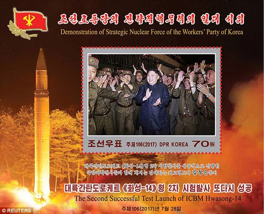 Triều Tiên phát hành bộ tem nhân dịp thử thành công tên lửa ảnh 3