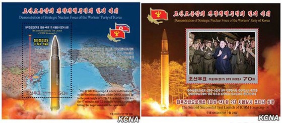 Triều Tiên phát hành bộ tem nhân dịp thử thành công tên lửa ảnh 2