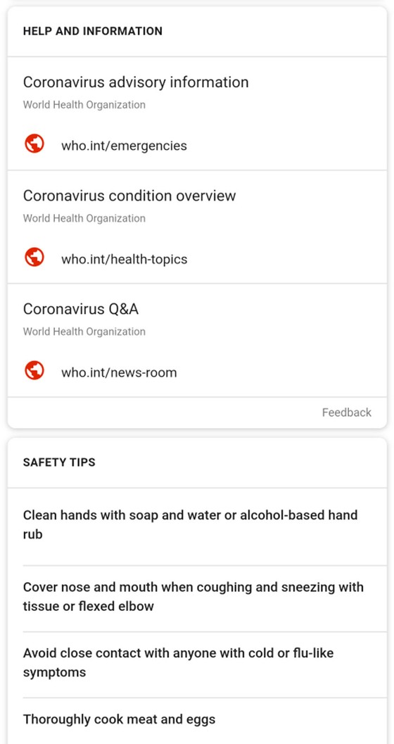 Dịch bệnh viêm phổi do virus corona: Google và WHO ra mắt 'Cảnh báo SOS' ảnh 2