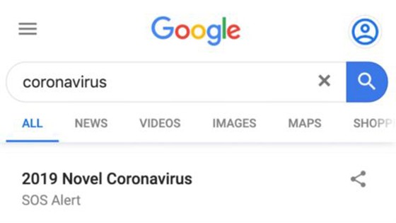 Dịch bệnh viêm phổi do virus corona: Google và WHO ra mắt 'Cảnh báo SOS' ảnh 1