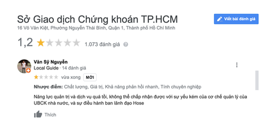 Sàn HoSE gánh 'bão' đánh giá 1 sao, nhà đầu tư tố lãnh đạo trốn trách nhiệm ảnh 2