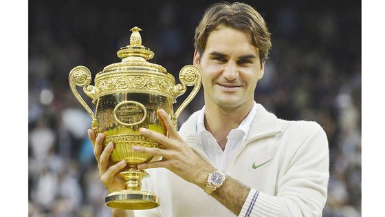 Roger Federer với danh hiệu Wimbledon thứ 8