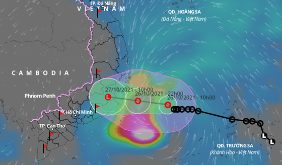 Tối 26-10, áp thấp nhiệt đới trên vùng biển Khánh Hòa-Bình Thuận ảnh 2