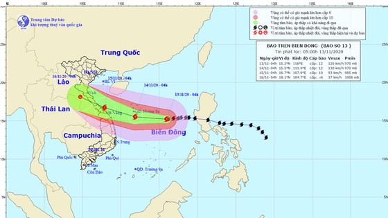 Dự báo bão số 13 đi vào đất liền các tỉnh từ Hà Tĩnh đến Thừa Thiên - Huế ảnh 1