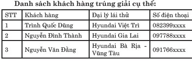 3 khách hàng lái thử xe Hyundai trúng cặp vé xem World Cup 2022 ảnh 1
