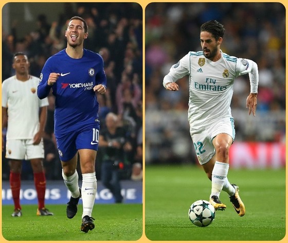 Eden Hazard (Chelsea) và Isco (Real Madrid)