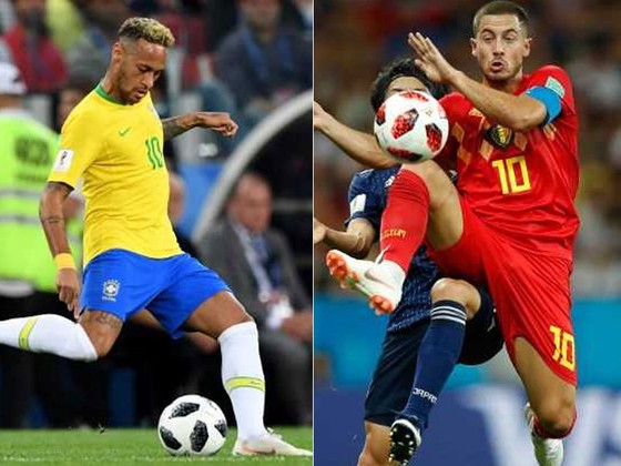 Neymar (Brazil) và Eden Hazard (Bỉ)