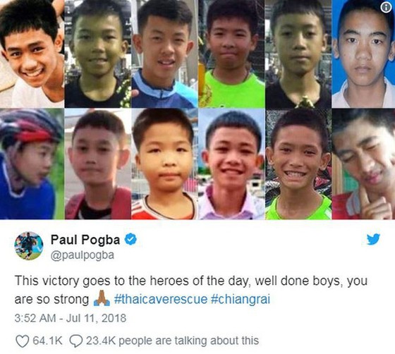 Paul Pogba dành chiến thắng cho các cầu thủ nhí Thái Lan ảnh 1