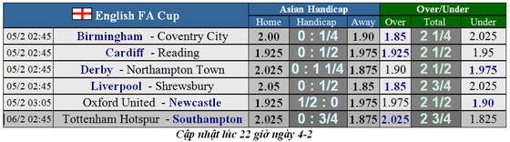 Lịch thi đấu cúp FA ngày 5-2: Liverpool tiếp Shrewsbury, Tottenham tái đấu Sheffield (Mới cập nhật) ảnh 1